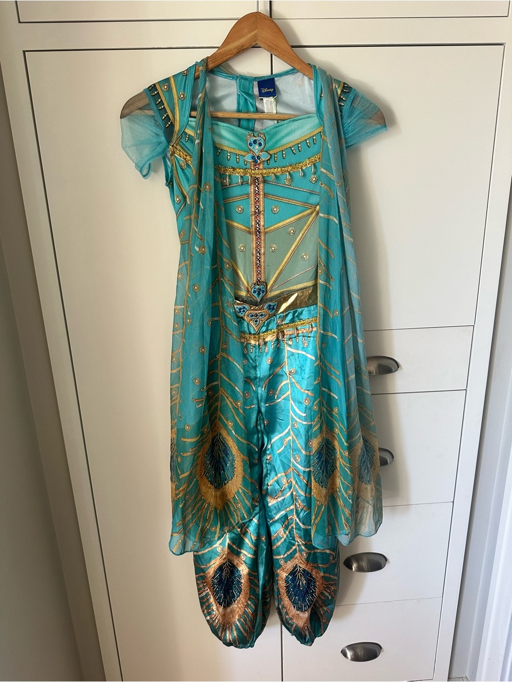 Disney Princess Jasmine Costume Girls 8-10 M Turquoise and Gold
